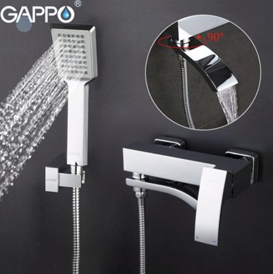 Смеситель для ванны с излиянием служит переключателем на воронку хром Gappo Jacob G3207