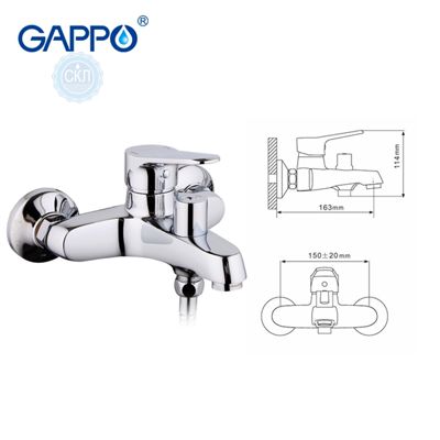 Смеситель для ванны с переключателем в корпусе хром Gappo Vantto G3236