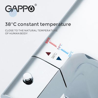 Смеситель Gappo G1007-40 для раковины с термостатом,хром