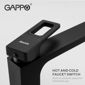 Змішувач Gappo G1017-62 для раковини з гайкою , чорний