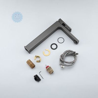 Змішувач Gappo G1017-92 для раковини з гайкою, збройова сталь