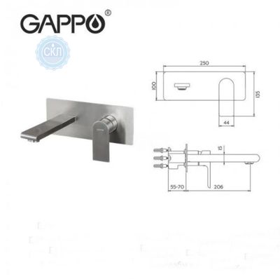 Смеситель Gappo G1099-21 настенный для раковины  , нержавейка