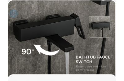 Смеситель Gappo G3217-6 для ванны,гусак  служит переключателем на лейку ,чёрный