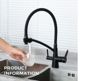 Змішувач Gappo G4398-16 для кухні з підключенням фільтра питної води, чорний