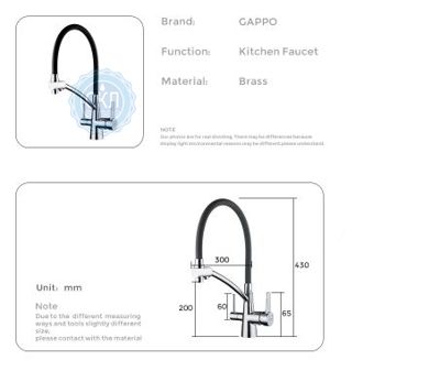 Смеситель Gappo G4398-17 для кухни с подключением фильтра питьевой воды , хром