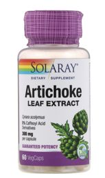 Solaray, Экстракт из листьев артишока, 300 мг, 60 растительных капсул