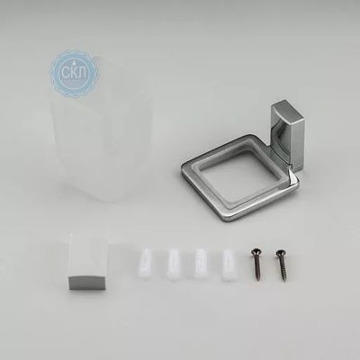 Склянка для щіток Frap F1806, квадратна, дві накладки, білий/хром