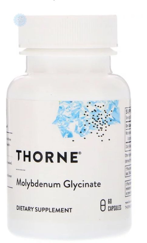 Thorne Research, глицинат молибдена, 60 капсул