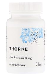 Thorne Research, Пиколинат цинка, 15 мг, 60 капсул