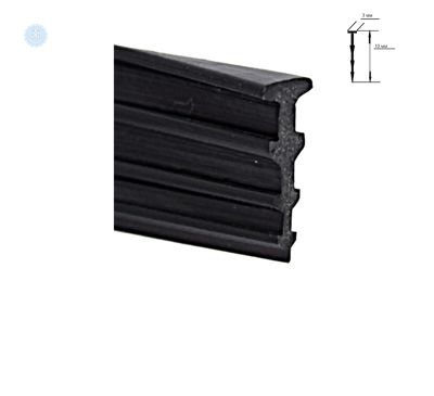 Уплотнитель ёлка чёрная для стекла душевой кабины (ФС200ч)