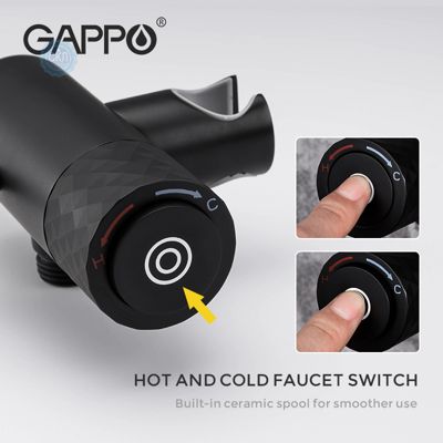 Встроенный гигиенический душ Gappo G7288-6 на две воды , чёрный