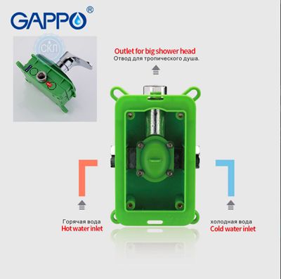 Встроенный смеситель для ванны с 1-функцией хром Gappo G7101