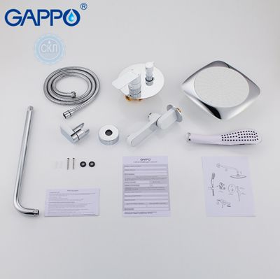 Встроенный смеситель для ванны с 3-функциями излив есть переключателем на лейку белый / хром Gappo Noar G7148-8